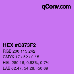Color code: HEX #C873F2 | qconv.com