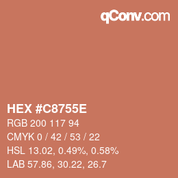Farbcode: HEX #C8755E | qconv.com
