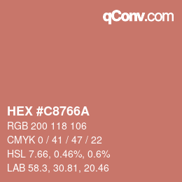 カラーコード: HEX #C8766A | qconv.com