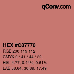カラーコード: HEX #C87770 | qconv.com