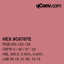 Color code: HEX #C8787E | qconv.com