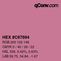 Color code: HEX #C87894 | qconv.com