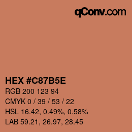 Code couleur: HEX #C87B5E | qconv.com