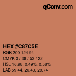 Color code: HEX #C87C5E | qconv.com