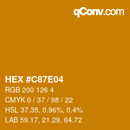 Farbcode: HEX #C87E04 | qconv.com