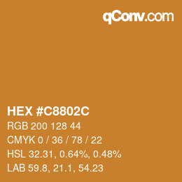 Color code: HEX #C8802C | qconv.com