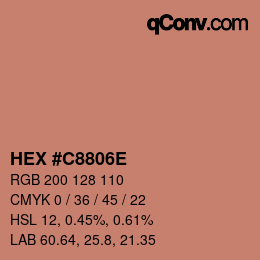 Color code: HEX #C8806E | qconv.com