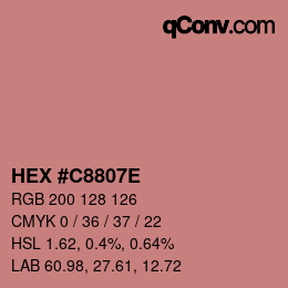 Color code: HEX #C8807E | qconv.com