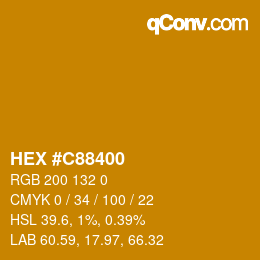 Color code: HEX #C88400 | qconv.com