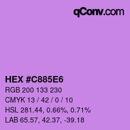 Farbcode: HEX #C885E6 | qconv.com