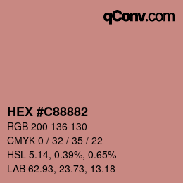 Color code: HEX #C88882 | qconv.com