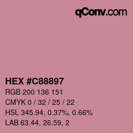 Color code: HEX #C88897 | qconv.com