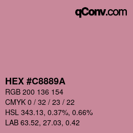 Color code: HEX #C8889A | qconv.com