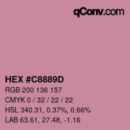 Color code: HEX #C8889D | qconv.com