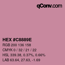 Color code: HEX #C8889E | qconv.com