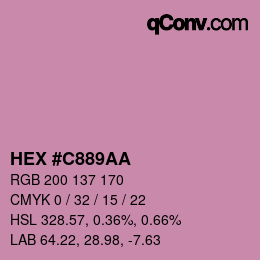 Farbcode: HEX #C889AA | qconv.com