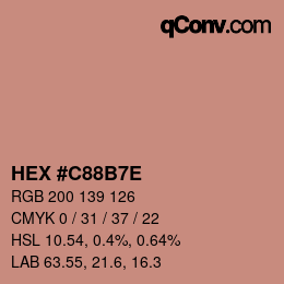 Color code: HEX #C88B7E | qconv.com