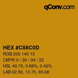 カラーコード: HEX #C88C0D | qconv.com