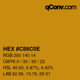 Color code: HEX #C88C0E | qconv.com
