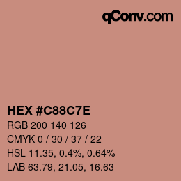 Color code: HEX #C88C7E | qconv.com