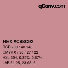 Color code: HEX #C88C92 | qconv.com