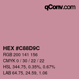 Color code: HEX #C88D9C | qconv.com