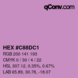 カラーコード: HEX #C88DC1 | qconv.com