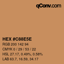 Código de color: HEX #C88E5E | qconv.com