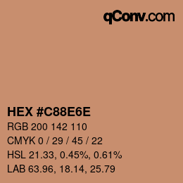 Color code: HEX #C88E6E | qconv.com
