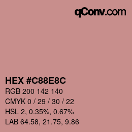 Color code: HEX #C88E8C | qconv.com