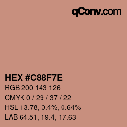 Color code: HEX #C88F7E | qconv.com