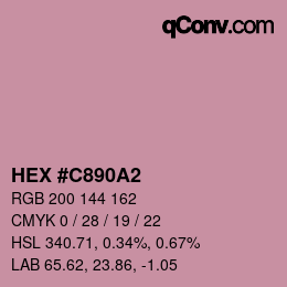 カラーコード: HEX #C890A2 | qconv.com