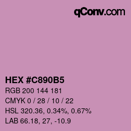 カラーコード: HEX #C890B5 | qconv.com