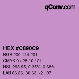 Color code: HEX #C890C9 | qconv.com