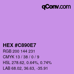 Color code: HEX #C890E7 | qconv.com