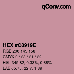 Color code: HEX #C8919E | qconv.com