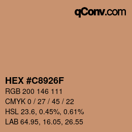 Color code: HEX #C8926F | qconv.com