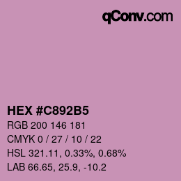 カラーコード: HEX #C892B5 | qconv.com