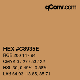 Color code: HEX #C8935E | qconv.com