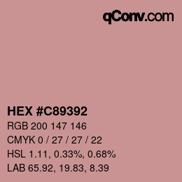 Color code: HEX #C89392 | qconv.com