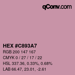 Código de color: HEX #C893A7 | qconv.com