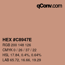 Color code: HEX #C8947E | qconv.com
