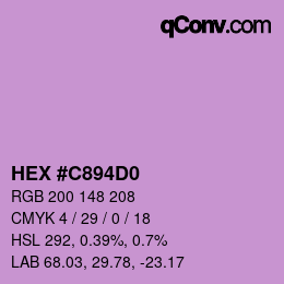 カラーコード: HEX #C894D0 | qconv.com