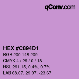Color code: HEX #C894D1 | qconv.com