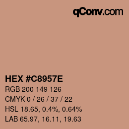 Color code: HEX #C8957E | qconv.com