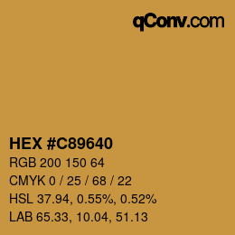 カラーコード: HEX #C89640 | qconv.com
