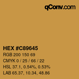 カラーコード: HEX #C89645 | qconv.com