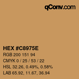 Color code: HEX #C8975E | qconv.com