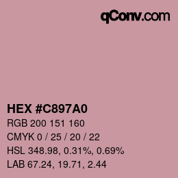 Color code: HEX #C897A0 | qconv.com