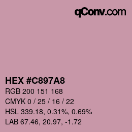 カラーコード: HEX #C897A8 | qconv.com